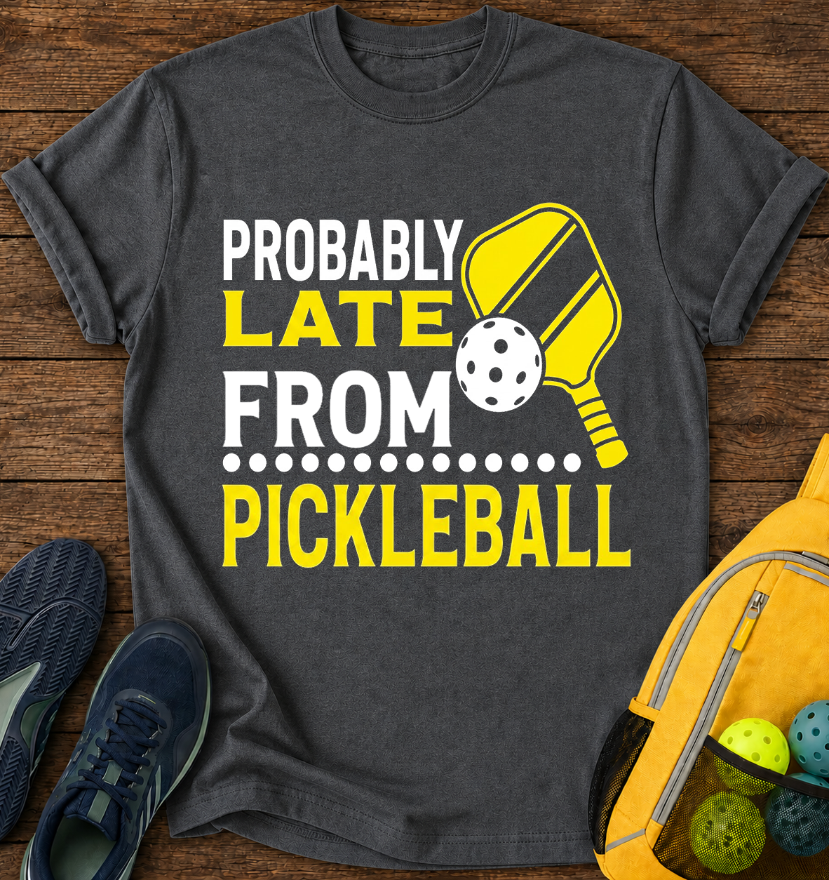 Probably Late From Pickleball T-Shirt