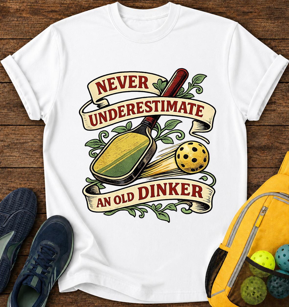 Never Underestimate an Old Dinker - T-Shirt