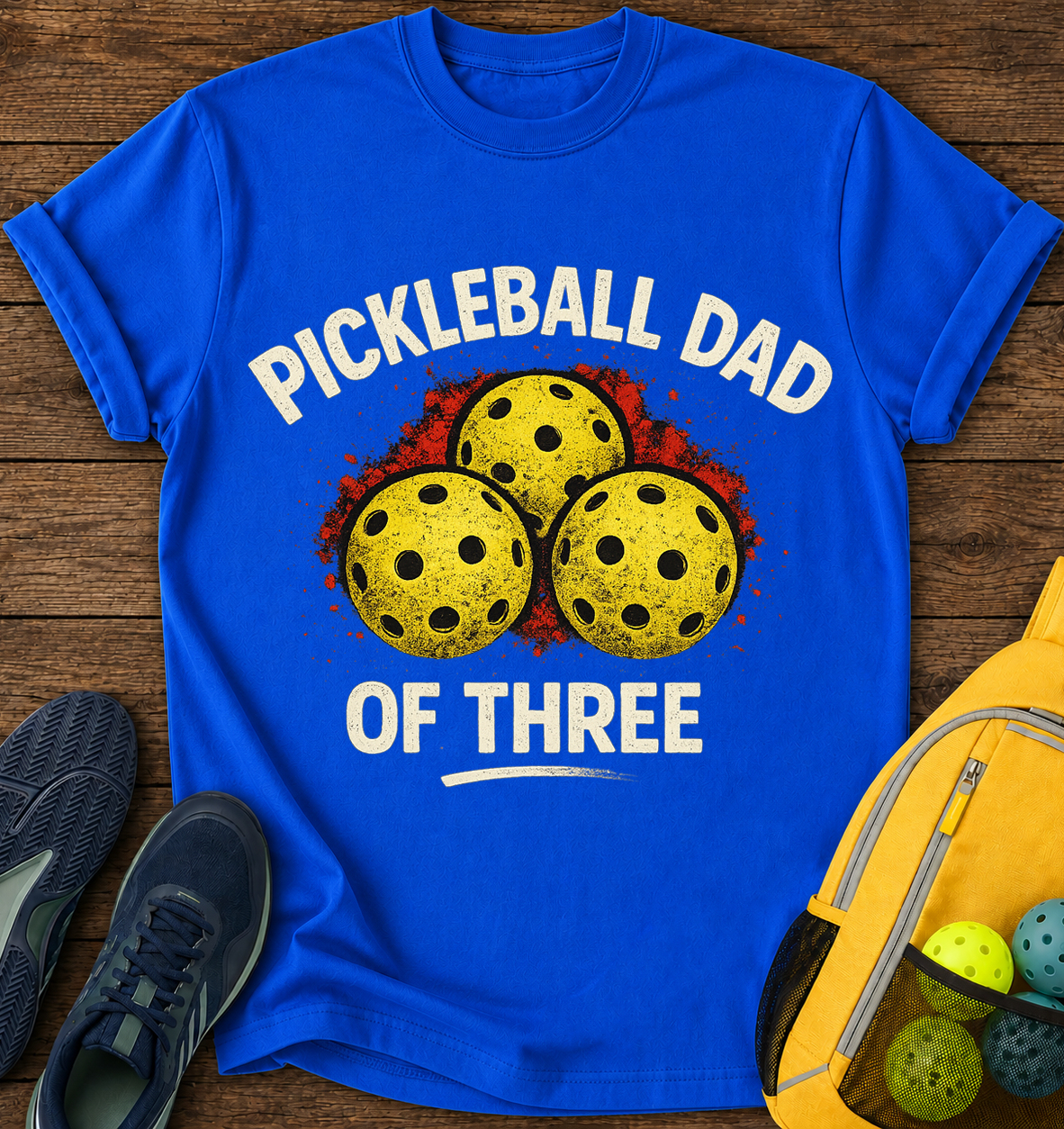 Pickleball Dad Of Three - T-Shirt