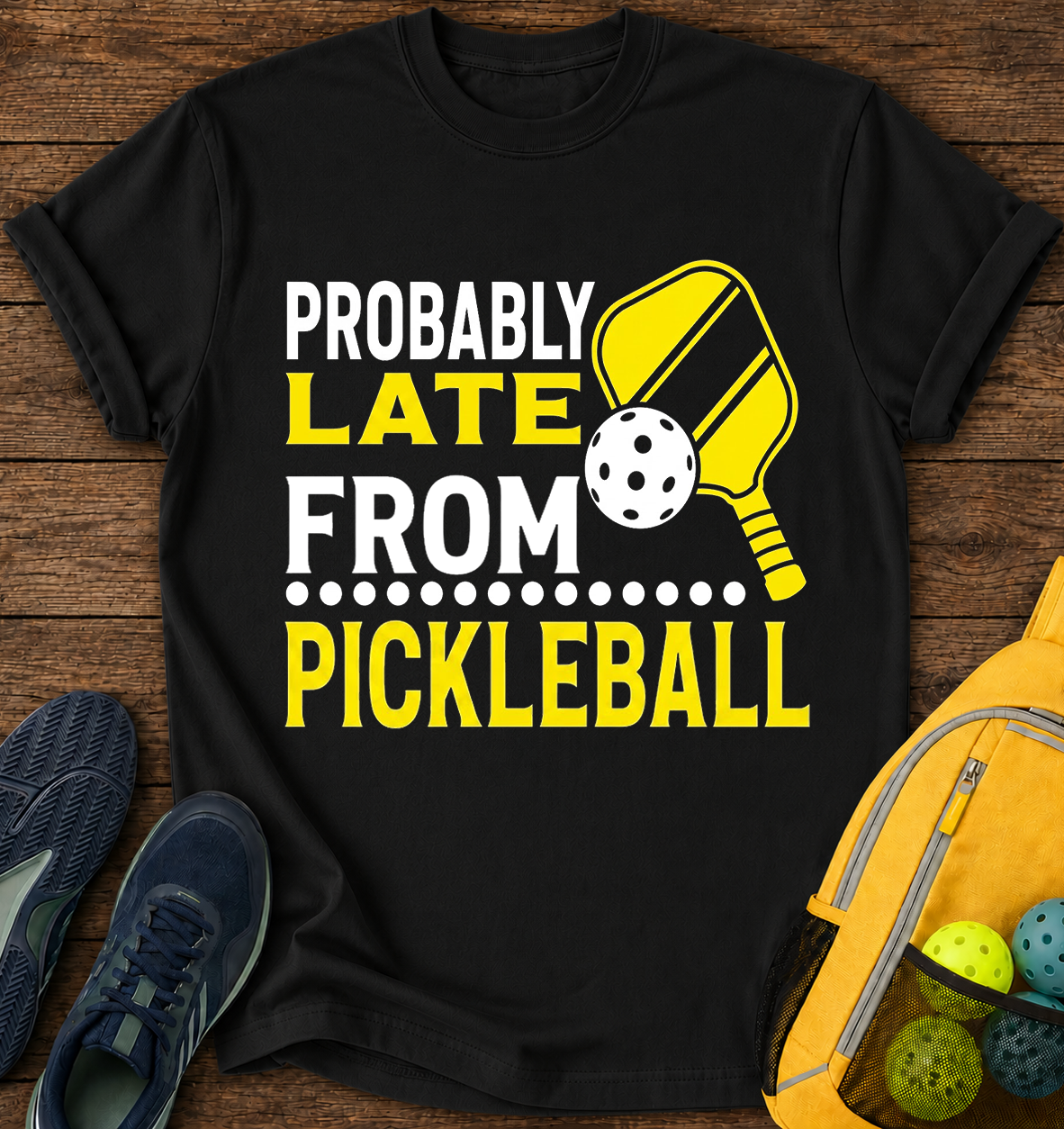 Probably Late From Pickleball T-Shirt