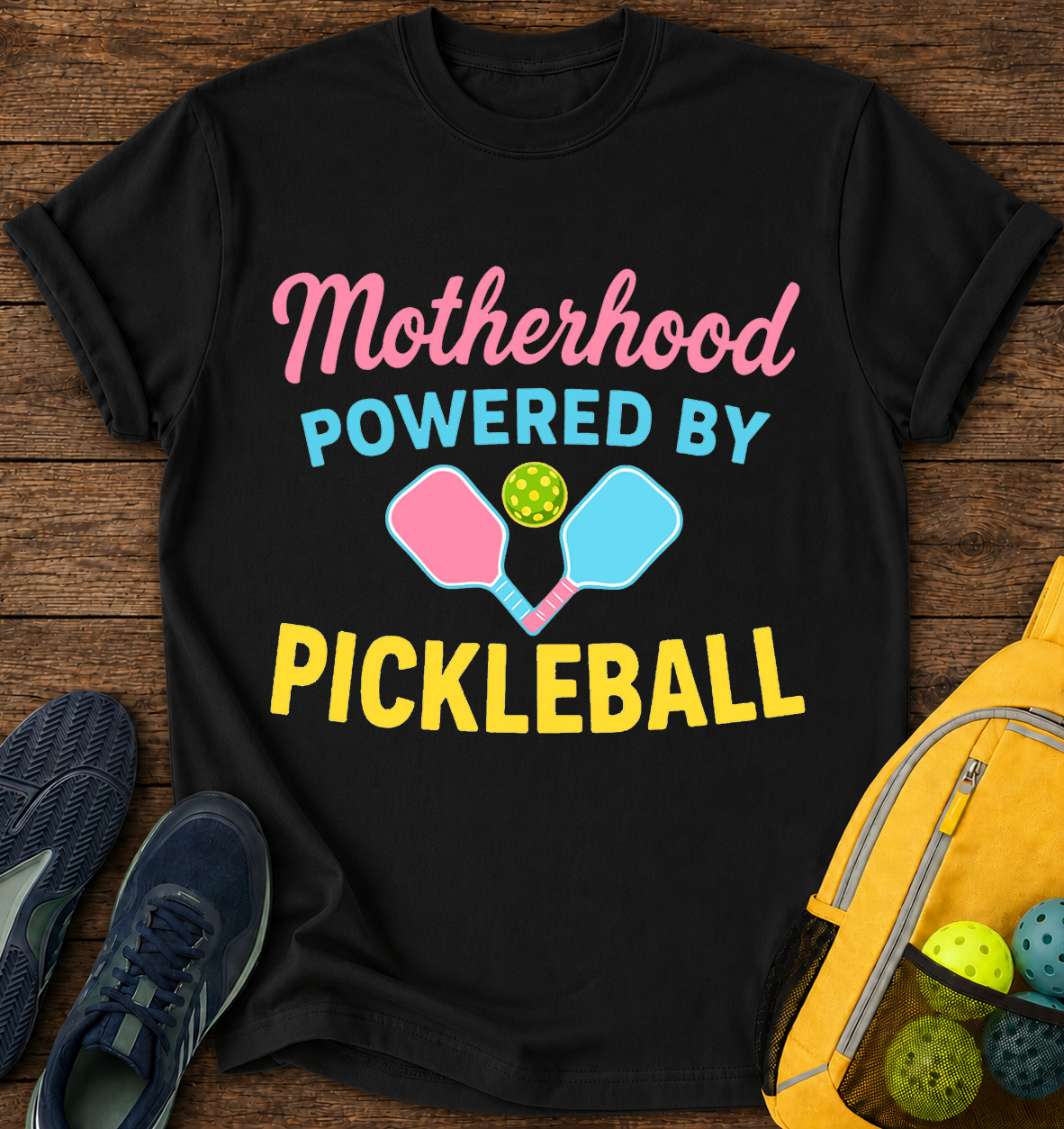 Motherhood Powered by Pickleball T-Shirt