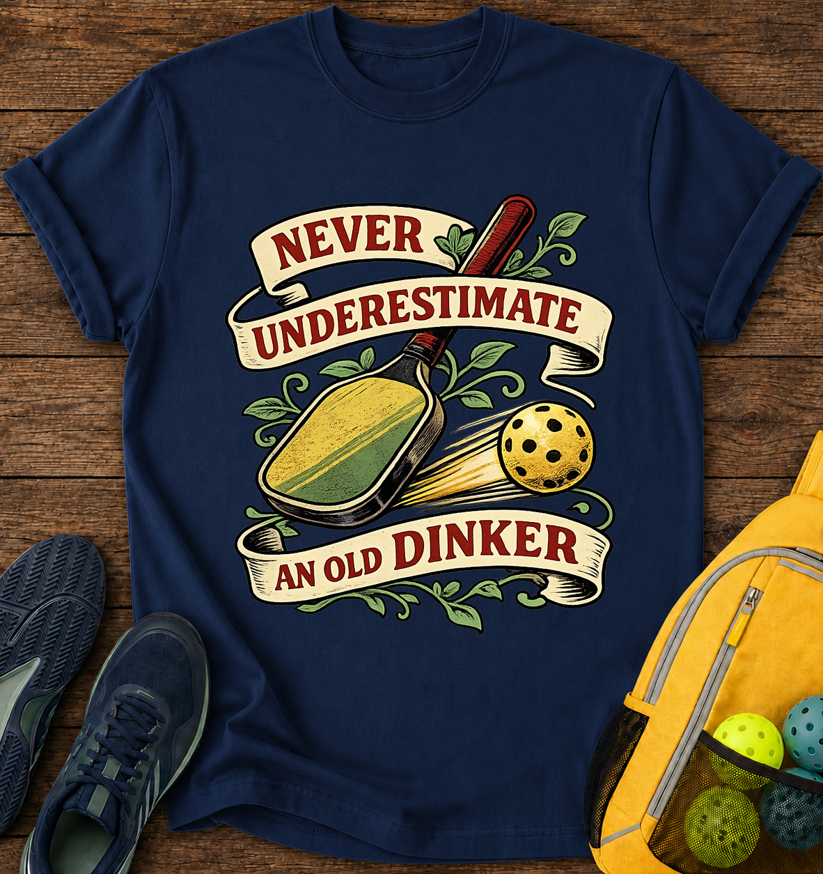 Never Underestimate an Old Dinker - T-Shirt