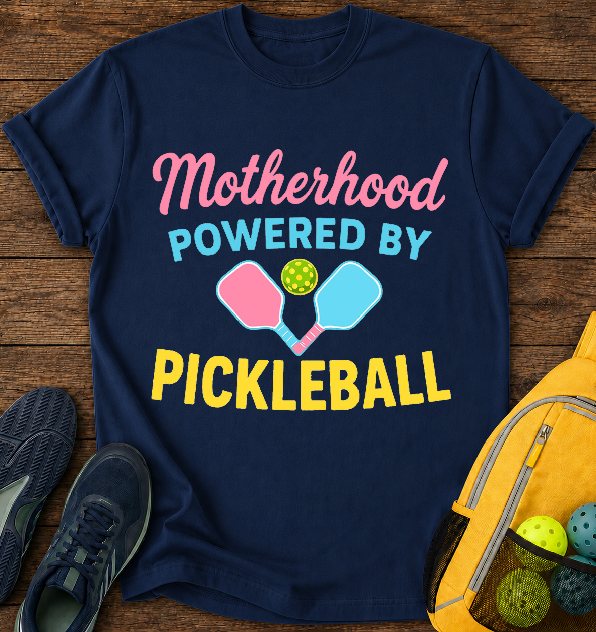 Motherhood Powered by Pickleball T-Shirt