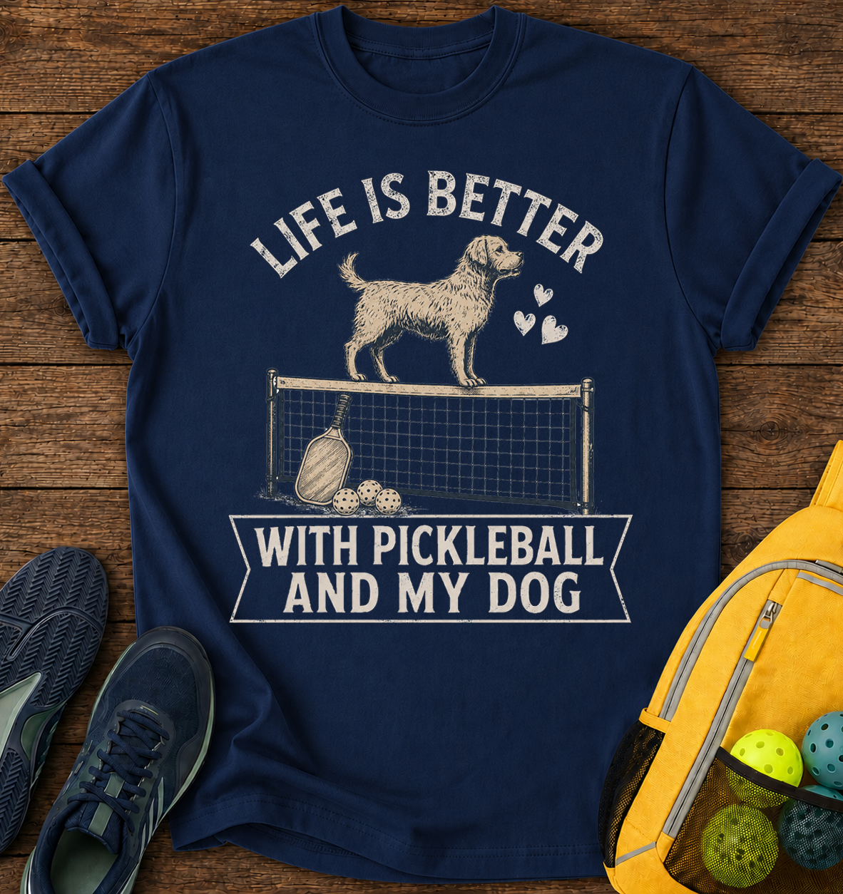 Life is Better With Pickleball and My Dog - T-Shirt