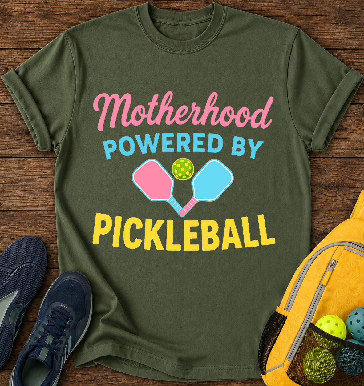 Motherhood Powered by Pickleball T-Shirt