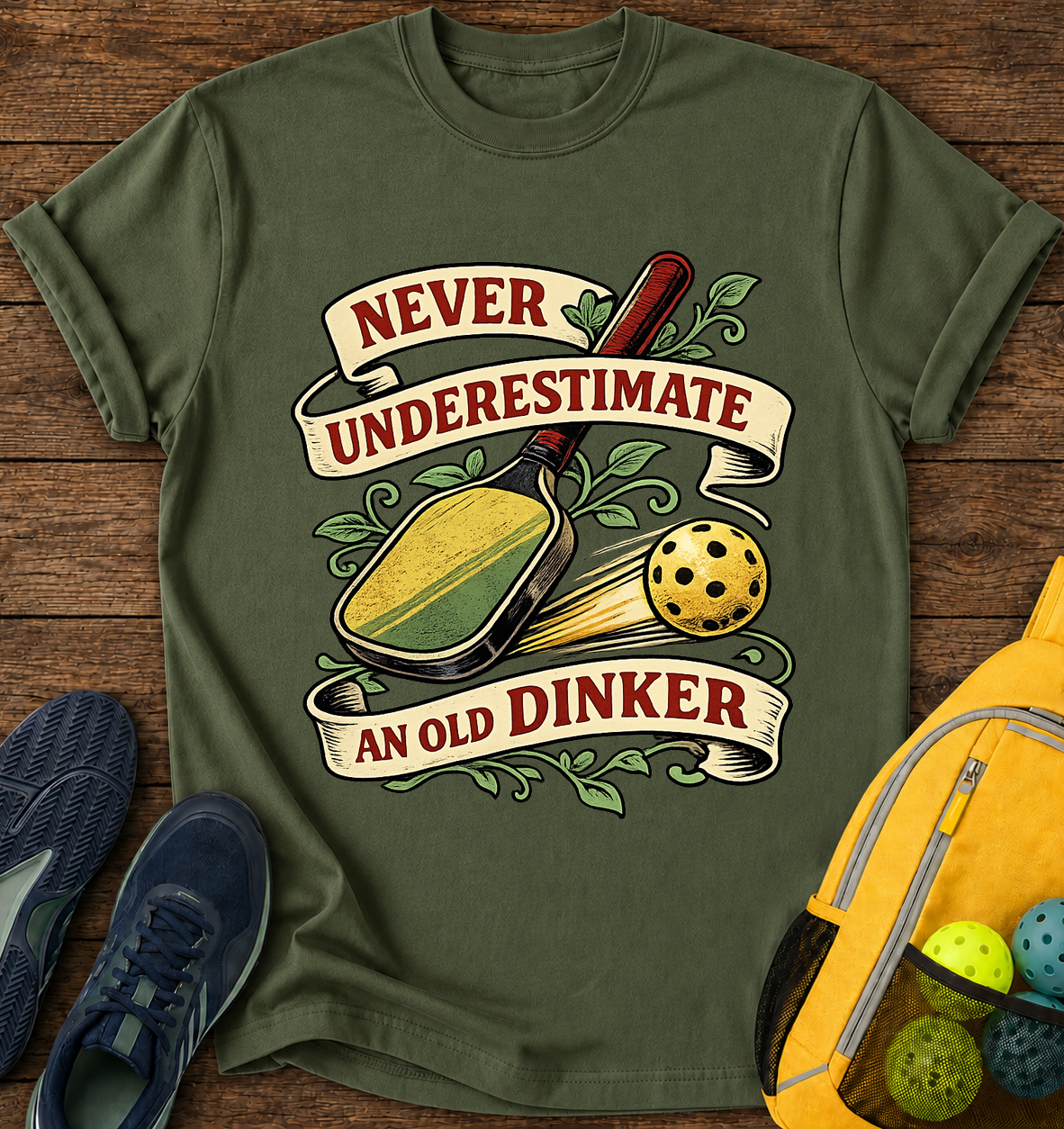 Never Underestimate an Old Dinker - T-Shirt