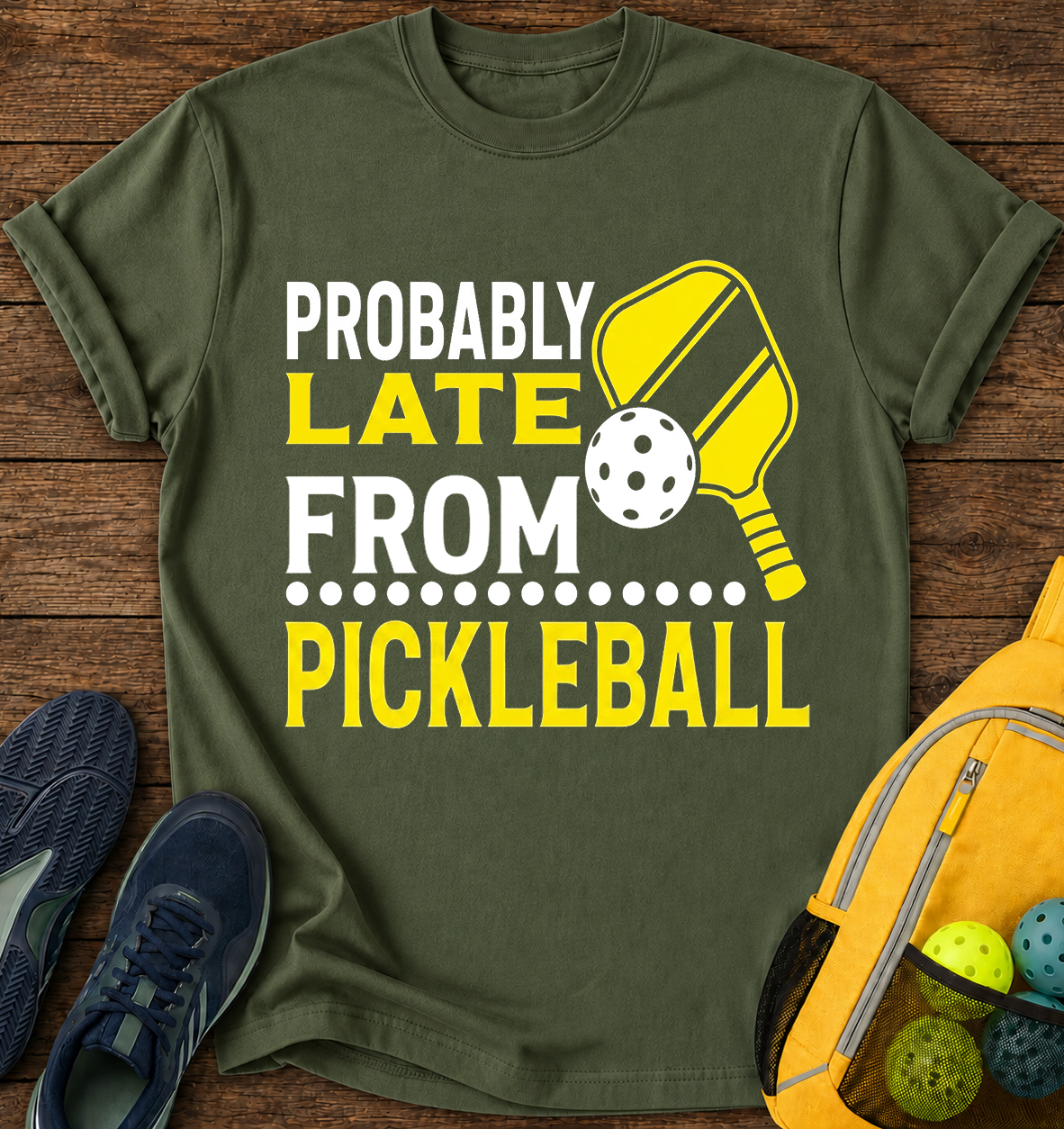 Probably Late From Pickleball T-Shirt