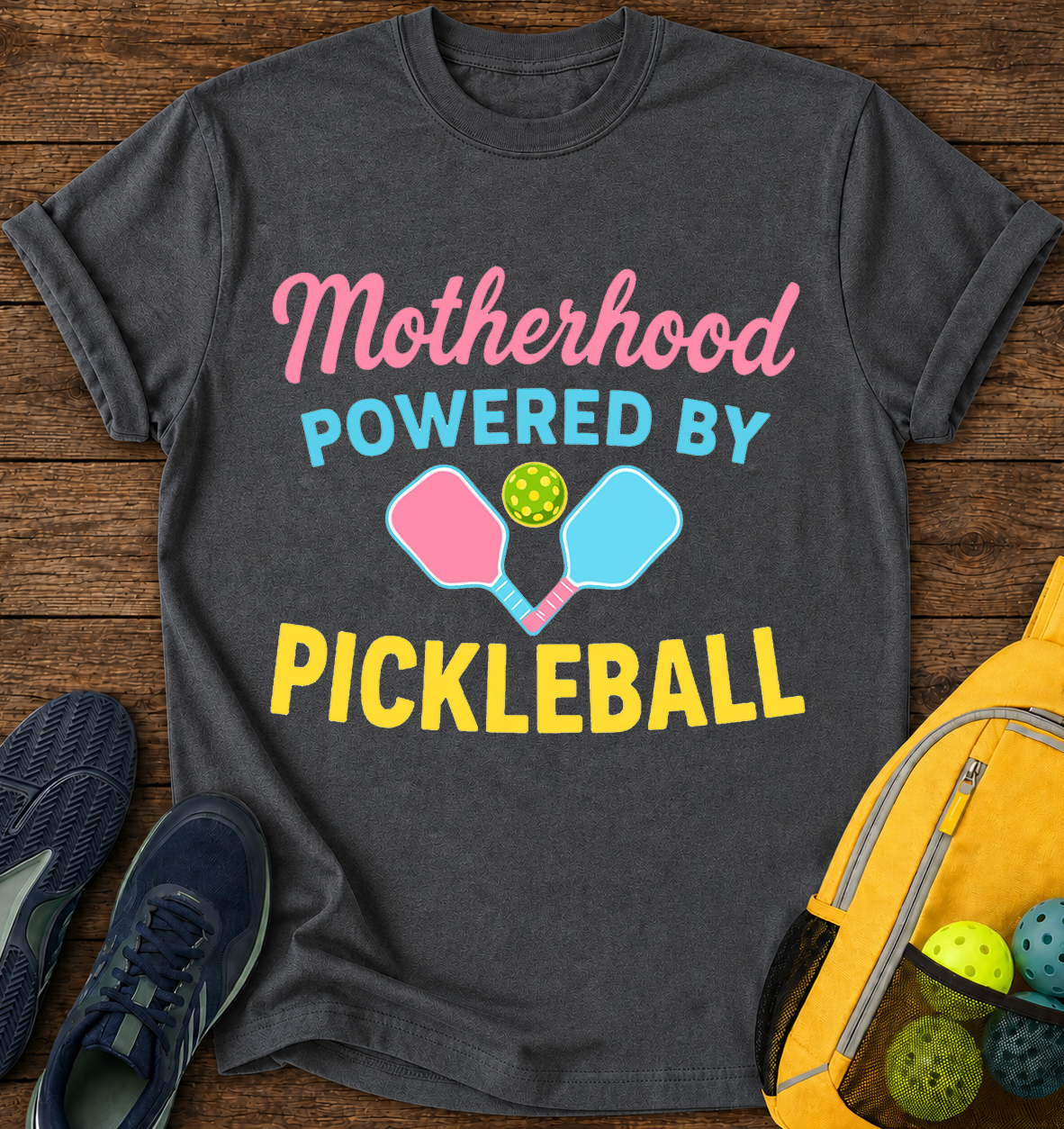 Motherhood Powered by Pickleball T-Shirt