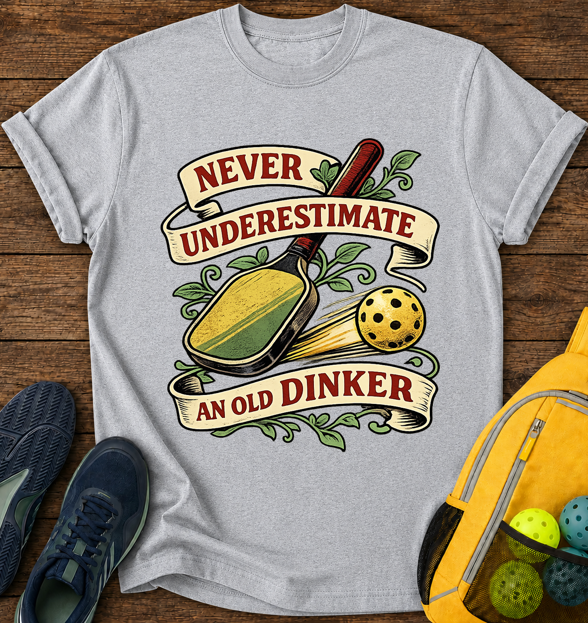 Never Underestimate an Old Dinker - T-Shirt