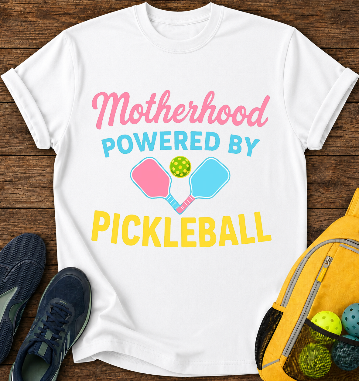 Motherhood Powered by Pickleball T-Shirt