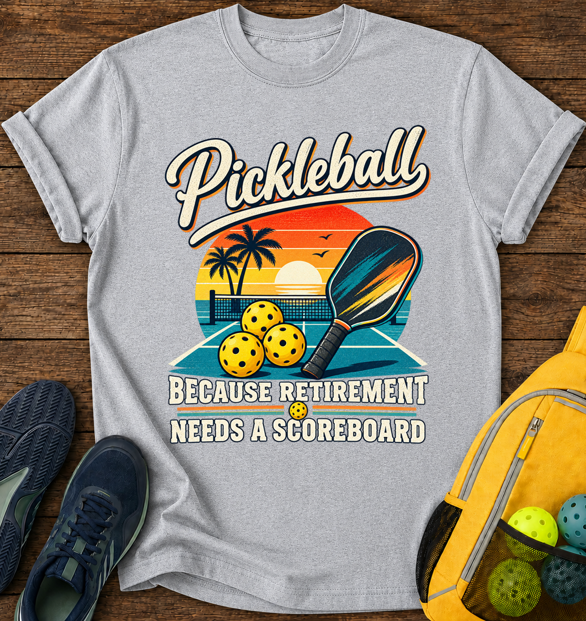 Pickleball Because Retirement Needs a Scoreboard - T-Shirt