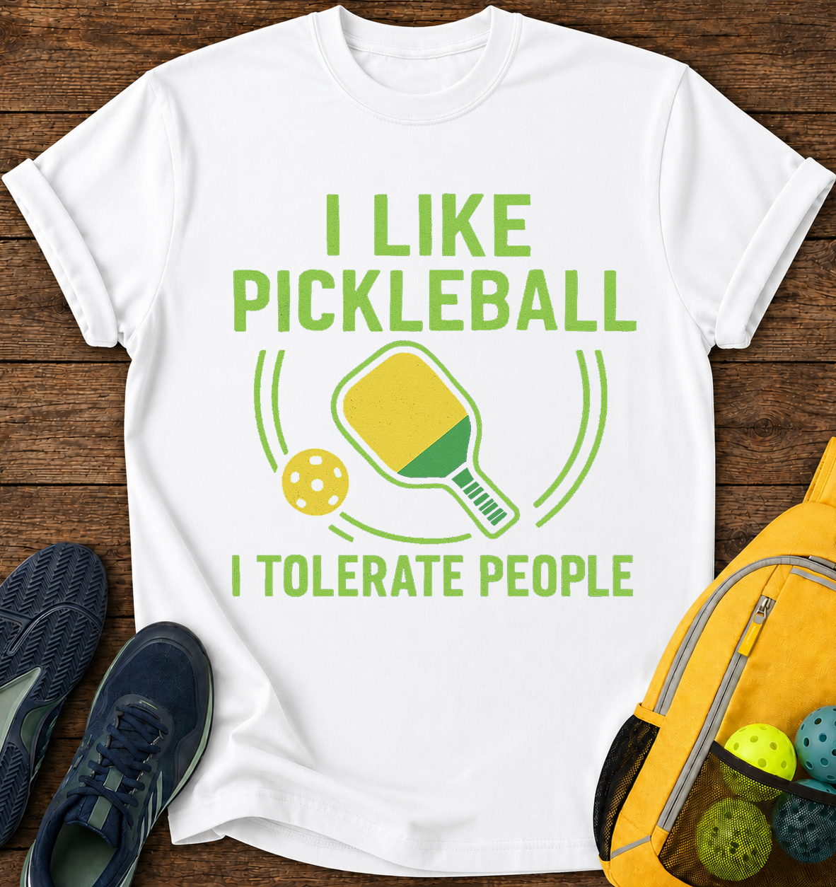 I like pickleball I tolerate people T-Shirt